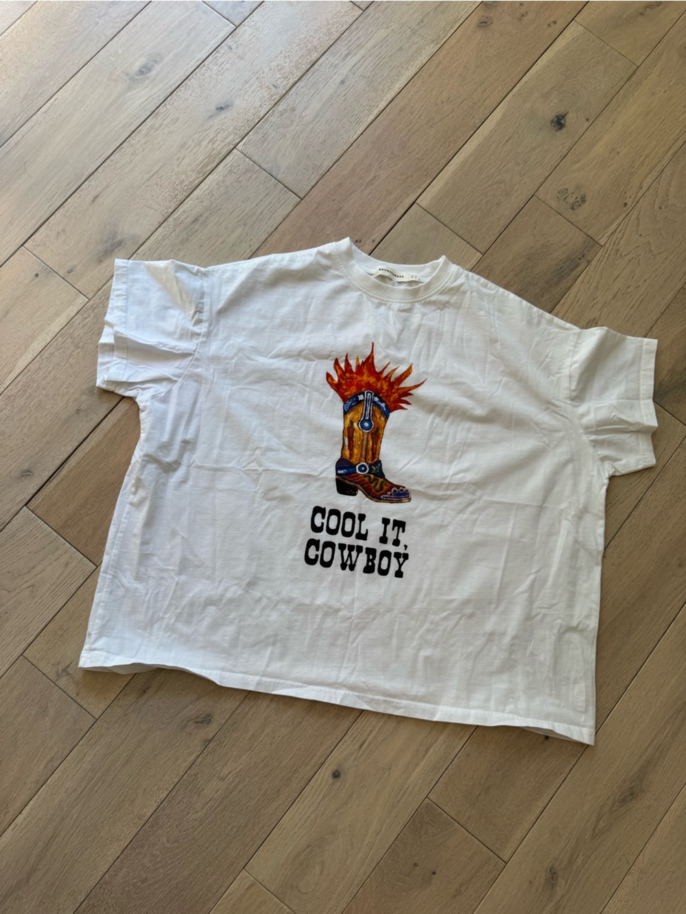 White 'Cool It, Cowboy' Graphic Tee